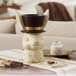 Resin Chocolate Bunny Bust Cocoa Top Hat Rabbit Decor Elegant Easter Centerpiece